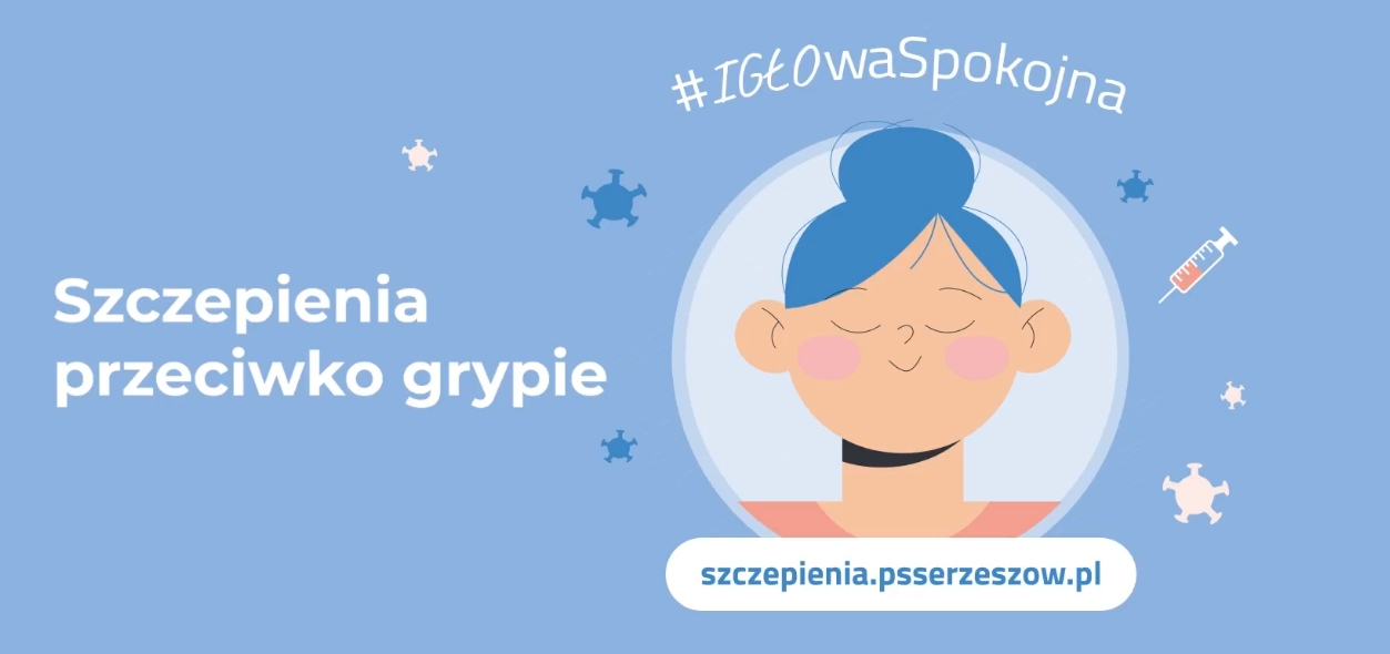 grafika promująca szczepienia przeciwko grypie
